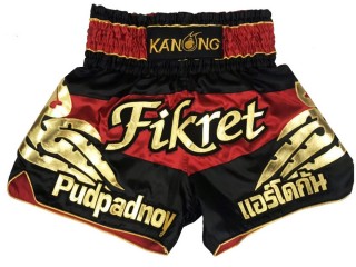Personalise Red Muay Thai Shorts : KNSCUST-1199